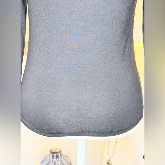 NWT Reformation Black Square Neck Long Sleeve Top Size M Stretch Tencel Lyocell - Picture 11 of 13